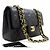 CHANEL Classic Double Flap 9" Chain Shoulder Bag Black Lambskin Nero