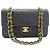 CHANEL Classic Double Flap 9" Chain Shoulder Bag Black Lambskin Nero - vista 2