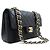CHANEL Classic Double Flap 9" Chain Shoulder Bag Black Lambskin Nero