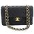 CHANEL Classic Double Flap 9" Chain Shoulder Bag Black Lambskin Nero - vista 2