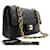 CHANEL Classic Double Flap 9" Chain Shoulder Bag Black Lambskin Nero