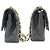 CHANEL Classic Double Flap 10" Chain Shoulder Bag Black Lambskin Nero - vista 5