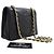 CHANEL Vintage Full Flap Small Chain Shoulder Bag Black Quilted Nero