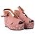 Autre Marque Sandali con zeppa espadrilles in scamosciato rosa Castañer con fiori - vista 2