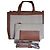 Autre Marque Borsa tote Gianni Notaro in pelle marrone e tela beige con pochette