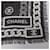 Classique Châle Chanel Coco Mark en soie et cachemire Noir Blanc  - vue 10