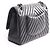 Borsa a tracolla Chanel Chevron V-stitch Double Flap Nero - vista 2