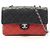 Chanel Matelassé Schultertasche Bicolor Schwarz Rot