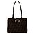 FENDI Vintage Zucca FF Pattern Canvas Leather Tote Bag Braun Schwarz