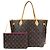 Borsa Tote Louis Vuitton Neverfull MM Monogram Marrone Rosa Monogramma