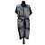Autre Marque DAY Birger et Mikkelsen Vestido de seda estampado com cinto Preto Cinza Cru