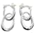Orecchini Chanel Double Hoop Silver 925 Argento