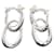Orecchini Chanel Double Hoop Silver 925 Argento - vista 2