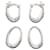 Orecchini Chanel Double Hoop Silver 925 Argento - vista 9