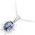 Autre Marque Platin-Saphir-Diamant-Halskette Silber - Ansicht 3