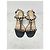 Valentino Sandali con tacco metallico Rockstud neri Nero - vista 4