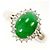 Autre Marque Jade-Diamant-Ring aus PT900 Platin Grün