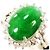 Autre Marque Jade-Diamant-Ring aus PT900 Platin Grün - Ansicht 2