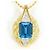 Autre Marque Collana in Oro Giallo K18YG Pt900 con Topazio Blu e Diamante
