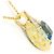 Autre Marque Collana in Oro Giallo K18YG Pt900 con Topazio Blu e Diamante - vista 2