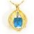 Autre Marque Collana in Oro Giallo K18YG Pt900 con Topazio Blu e Diamante - vista 3