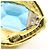 Autre Marque Collana in Oro Giallo K18YG Pt900 con Topazio Blu e Diamante - vista 4