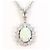 Autre Marque Collana in platino Pt900 Pt850 con opale e diamante Argento