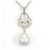 Autre Marque Collana con perle nere di Tahiti e diamanti in Pt900 Pt850 Argento