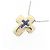 Autre Marque Collana con Croce in Oro Bianco Au750 e Platino, Zaffiro e Diamante Blu - vista 3