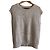 Autre Marque JUSGLITTY 24AW Lamé Velours French Pullover Strickoberteil Beige