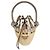 Tote Prada Mini borsa bucket in vimini con logo Triangle, corda rosa, rattan Tan Beige Marrone