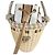 Tote Prada Mini borsa bucket in vimini con logo Triangle, corda rosa, rattan Tan Beige Marrone - vista 5