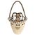 Tote Prada Mini borsa bucket in vimini con logo Triangle, corda rosa, rattan Tan Beige Marrone - vista 8
