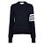 Thom Browne Asymmetrischer Wollpullover in Navy mit entspannter Passform Blau