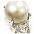Autre Marque Pt900 Platinring mit schwarzer Tahiti-Perle und Diamant - Ansicht 2