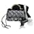 Chanel Mini borsa con patta e manico nera e oro Nero