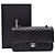 Chanel Chevron Classic in agnello Nero - vista 9