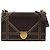 Dior Borsa a tracolla in pelle marrone scuro con borchie a forma di lama