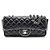 Chanel Borsa baguette in agnello con bordo a catena Nero