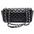 Chanel Borsa baguette in agnello con bordo a catena Nero - vista 3