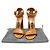 Tom Ford Sandali con tacco a blocco aperto per donna in pelle marrone e oro - vista 2
