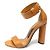 Tom Ford Sandali con tacco a blocco aperto per donna in pelle marrone e oro - vista 4