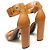 Tom Ford Sandali con tacco a blocco aperto per donna in pelle marrone e oro - vista 5