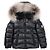 Doudoune Moncler Kids à capuche en fourrure Noir - vue 3