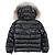 Doudoune Moncler Kids à capuche en fourrure Noir - vue 4