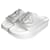 Gucci Sandali Slide Interlocking Argento Metallico