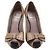Dior Christian Cannage Open-Toe-Pumps aus Lackleder Braun