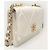 Chanel Borsa a tracolla in agnello bianco e oro - vista 4
