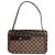 Louis Vuitton Borsa a tracolla Hobo Over in tela Damier Ebene Marrone