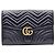 Gucci Clutch GG Marmont in pelle matelassé chevron nera e oro Nero